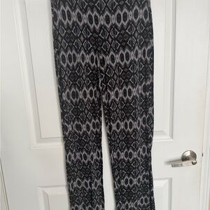 Love, Fire Black and Gray Geometric Pants